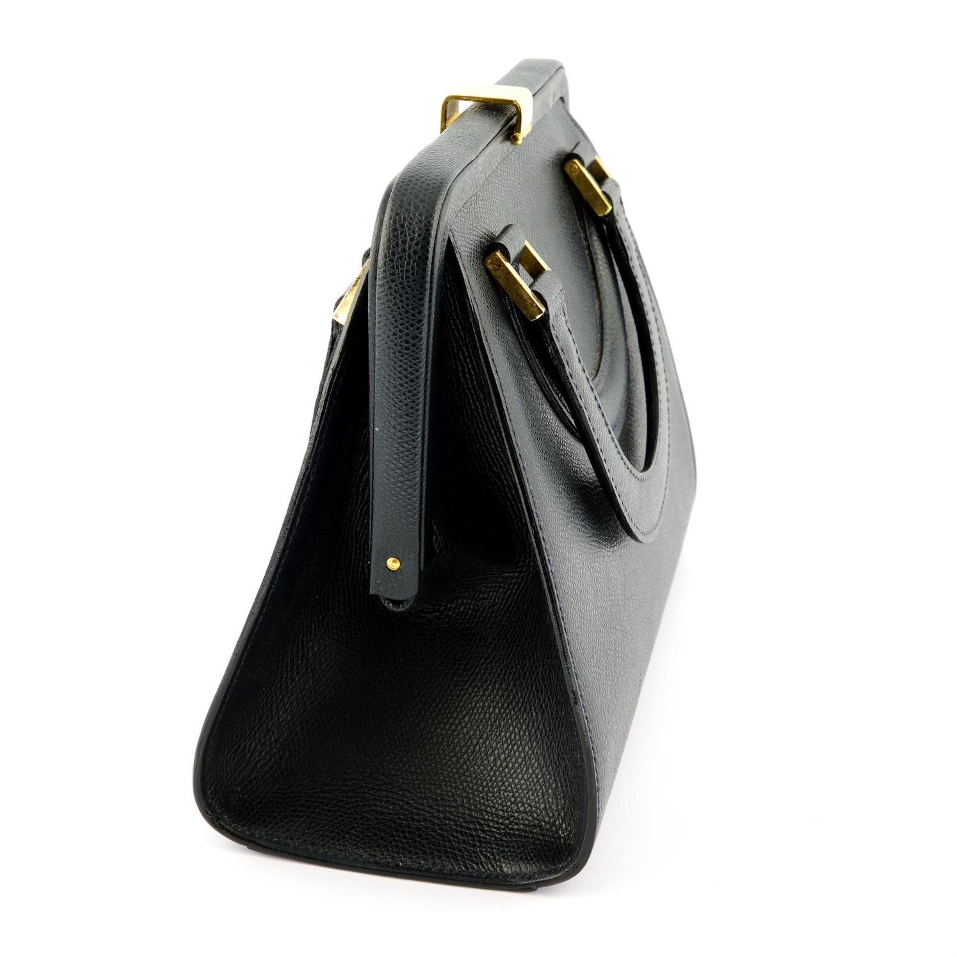 BALLY - a navy leather top handle bag. - Image 3 of 5