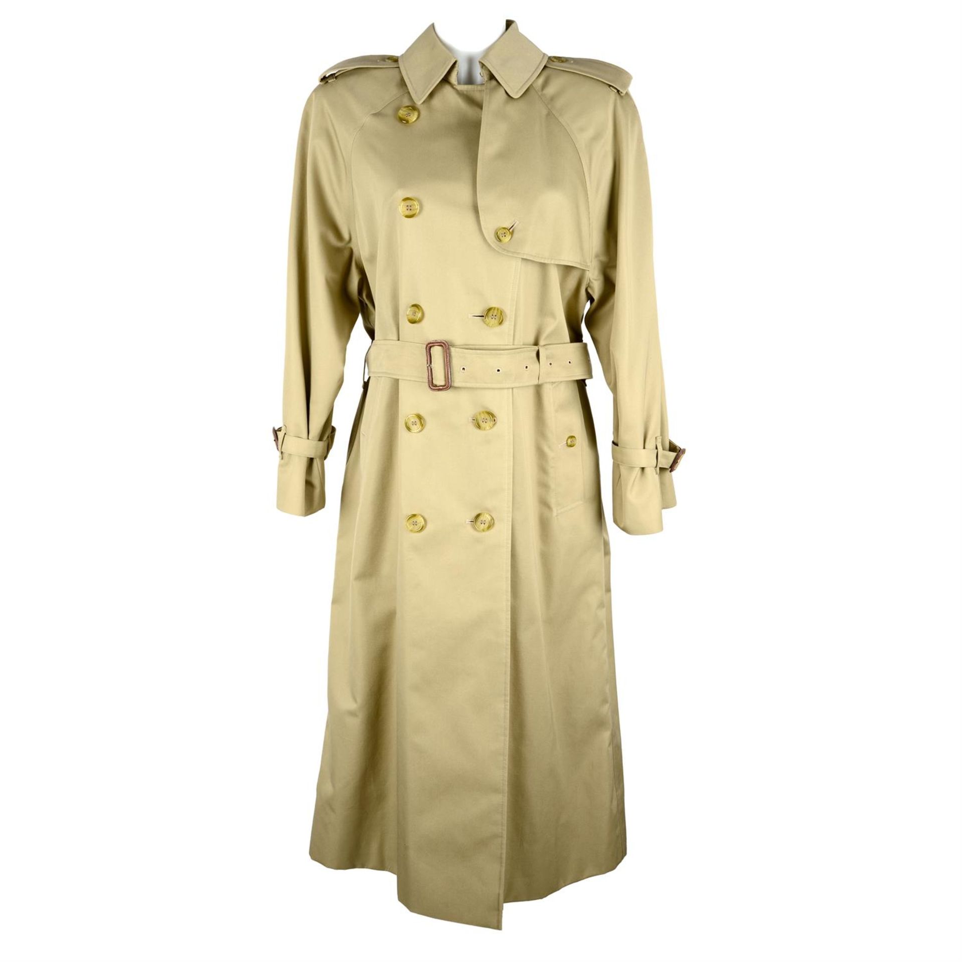 BURBERRY - a beige belted trench coat.