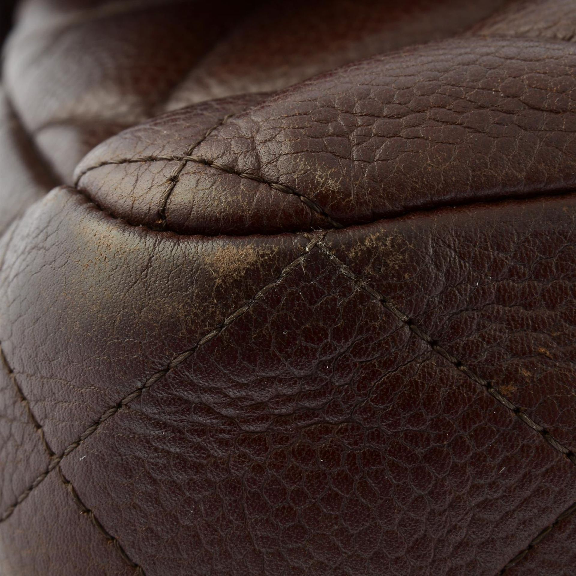CHANEL - a burgundy caviar leather double flap classic handbag. - Image 5 of 6