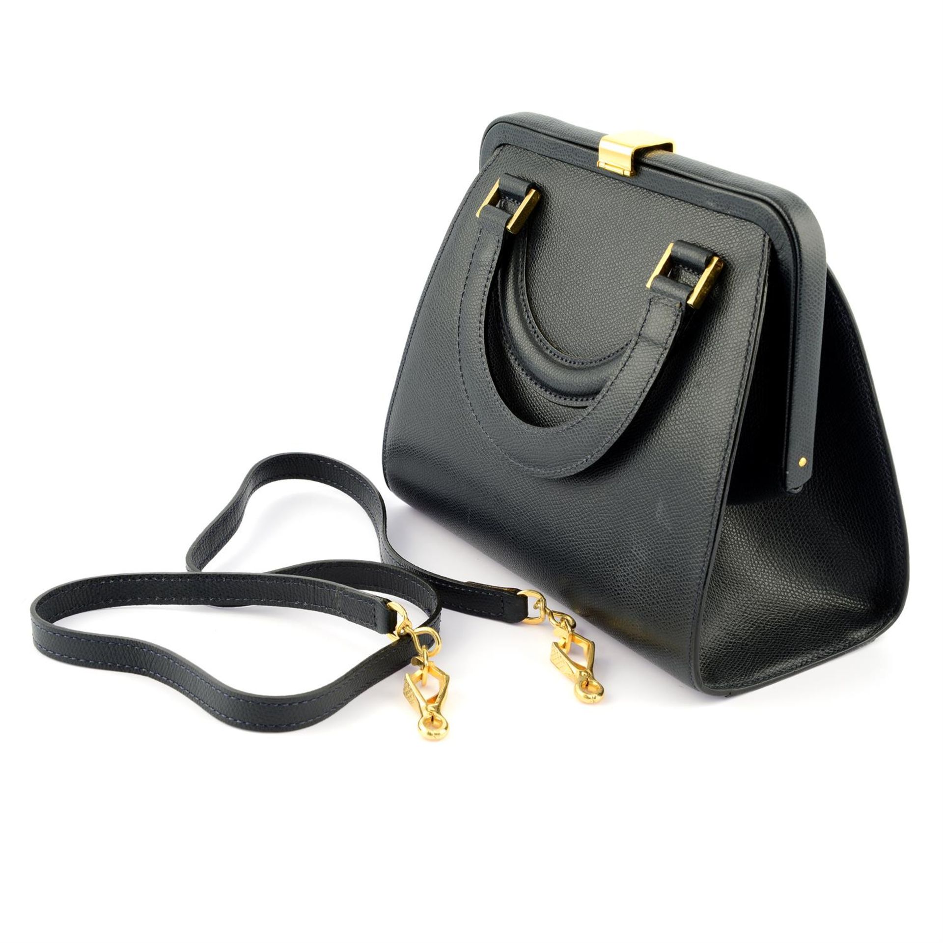 BALLY - a navy leather top handle bag. - Image 5 of 5