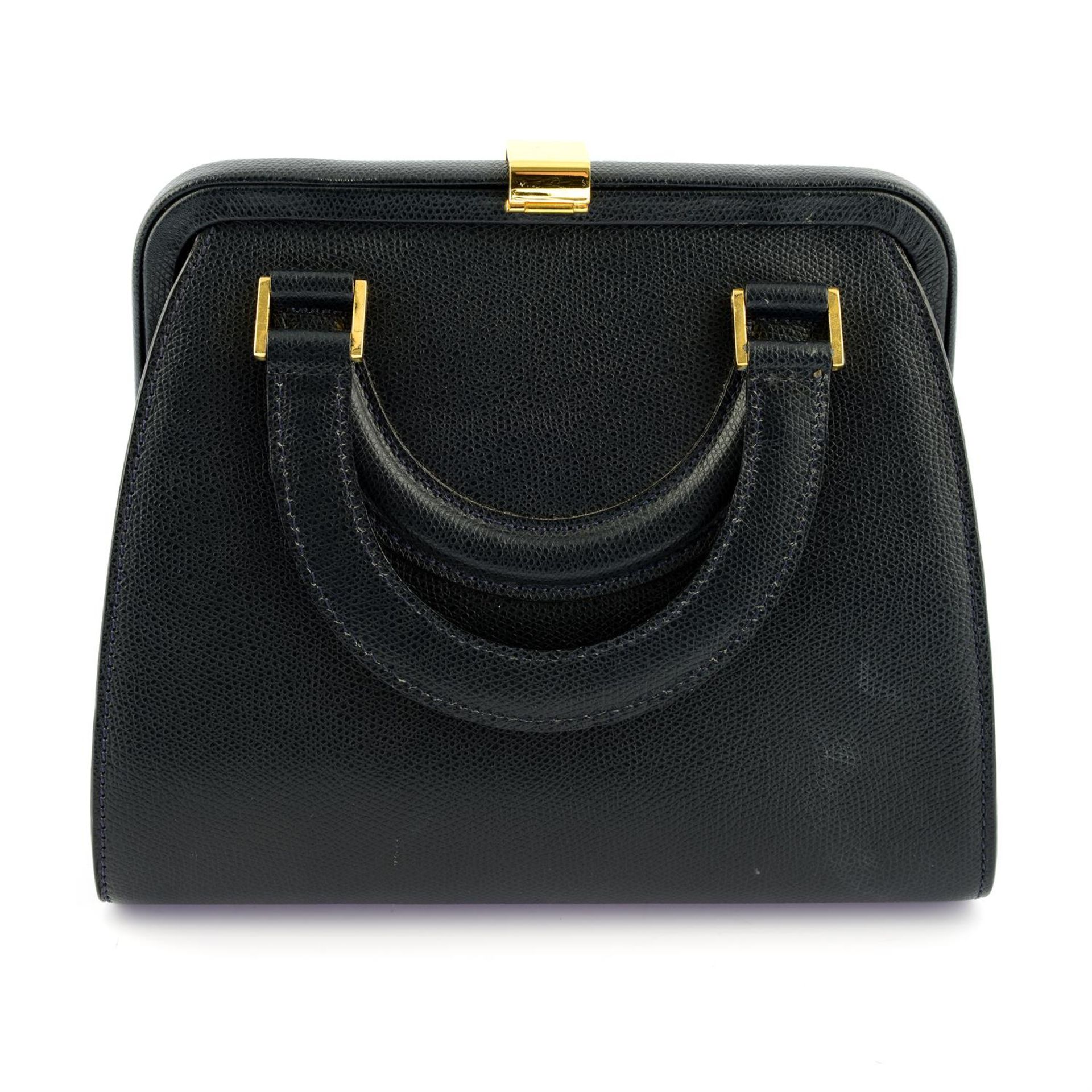 BALLY - a navy leather top handle bag. - Image 2 of 5