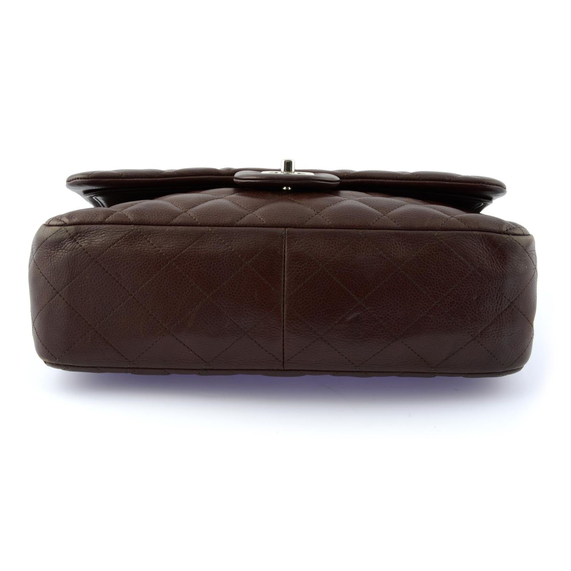 CHANEL - a burgundy caviar leather double flap classic handbag. - Image 4 of 6
