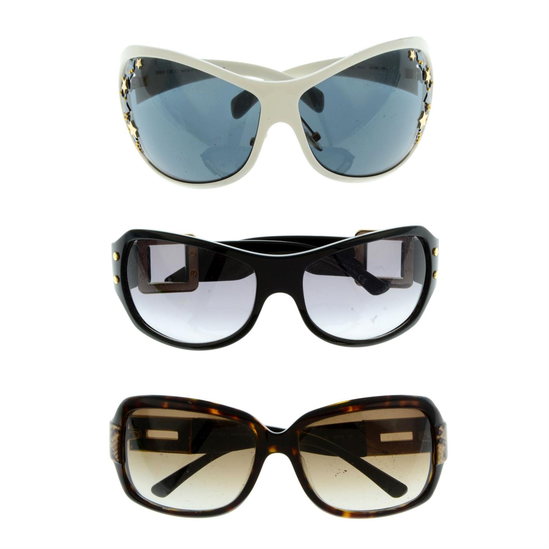 JIMMY CHOO - three pairs of sunglasses.