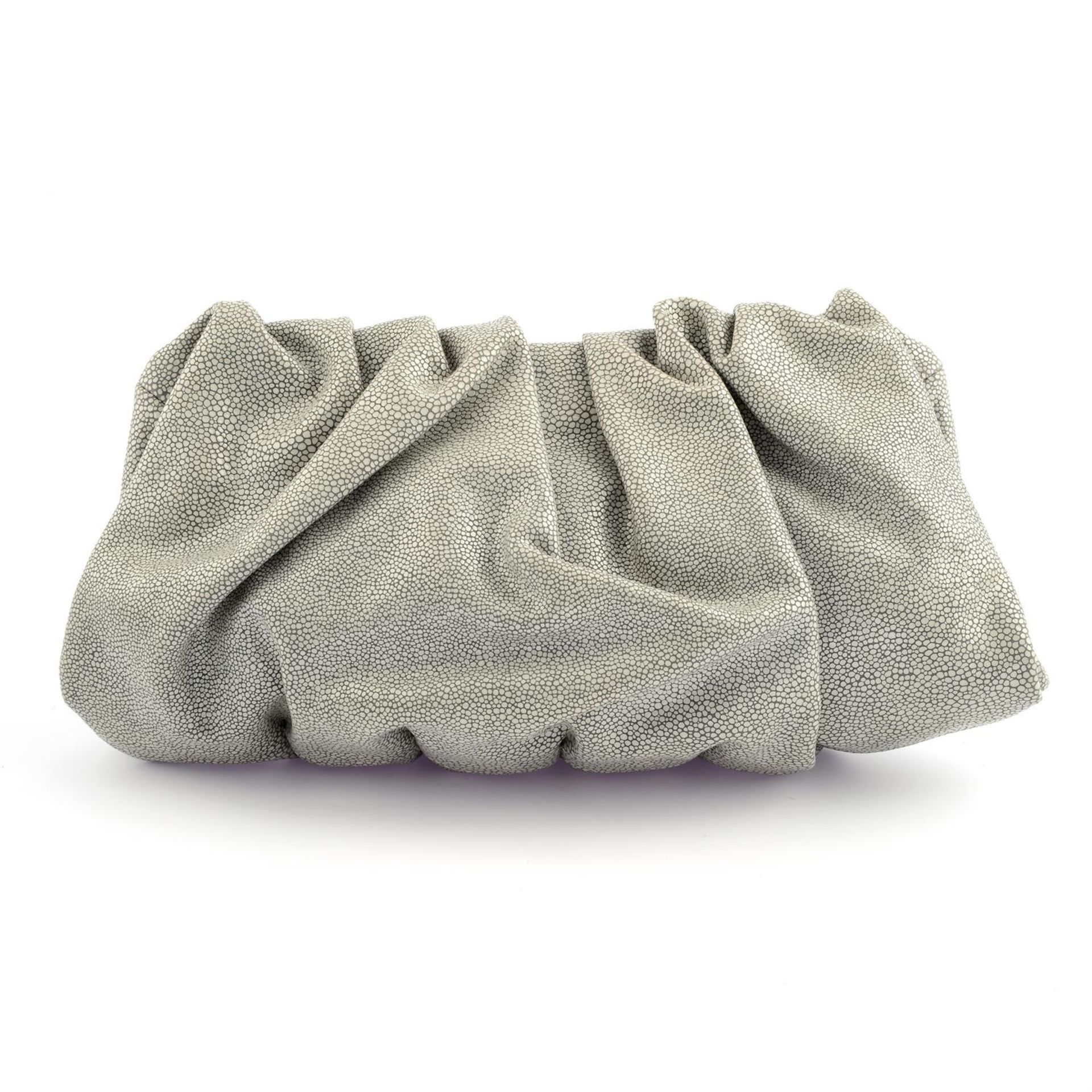 ARMANI - a grey imitation shagreen leather clutch. - Image 2 of 4