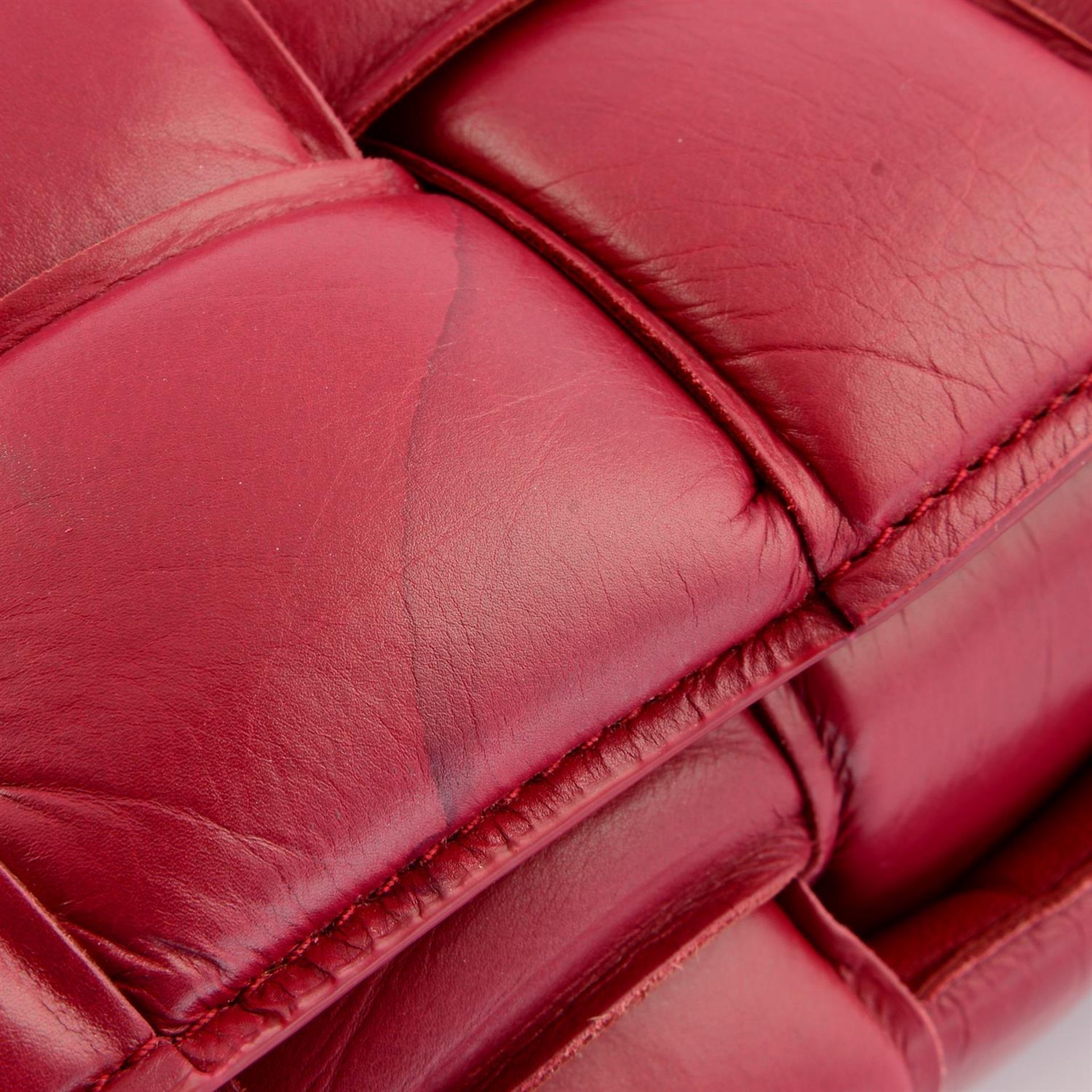 BOTTEGA VENETA - a burgundy paper calf leather Padded Cassette bag. - Image 5 of 6