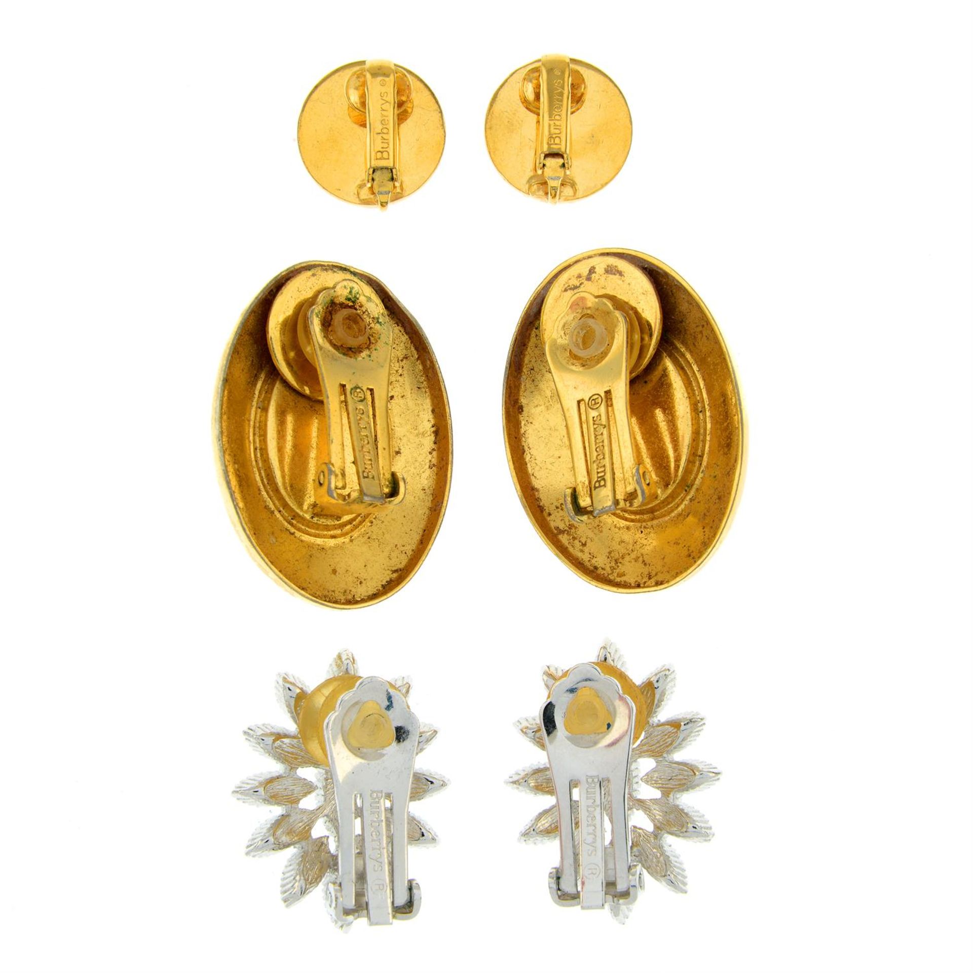 BURBERRY - three pairs of clip-on earrings. - Image 2 of 2