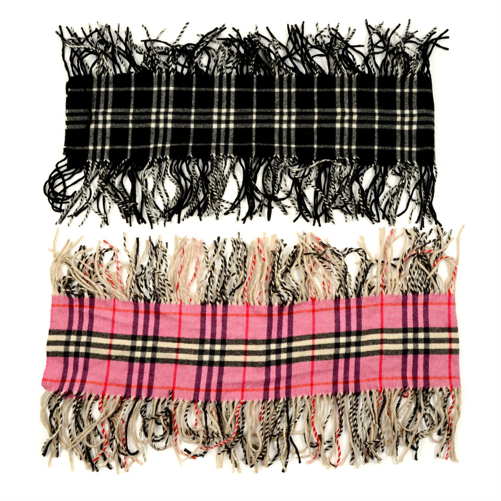 BURBERRY - two cashmere scarfs.