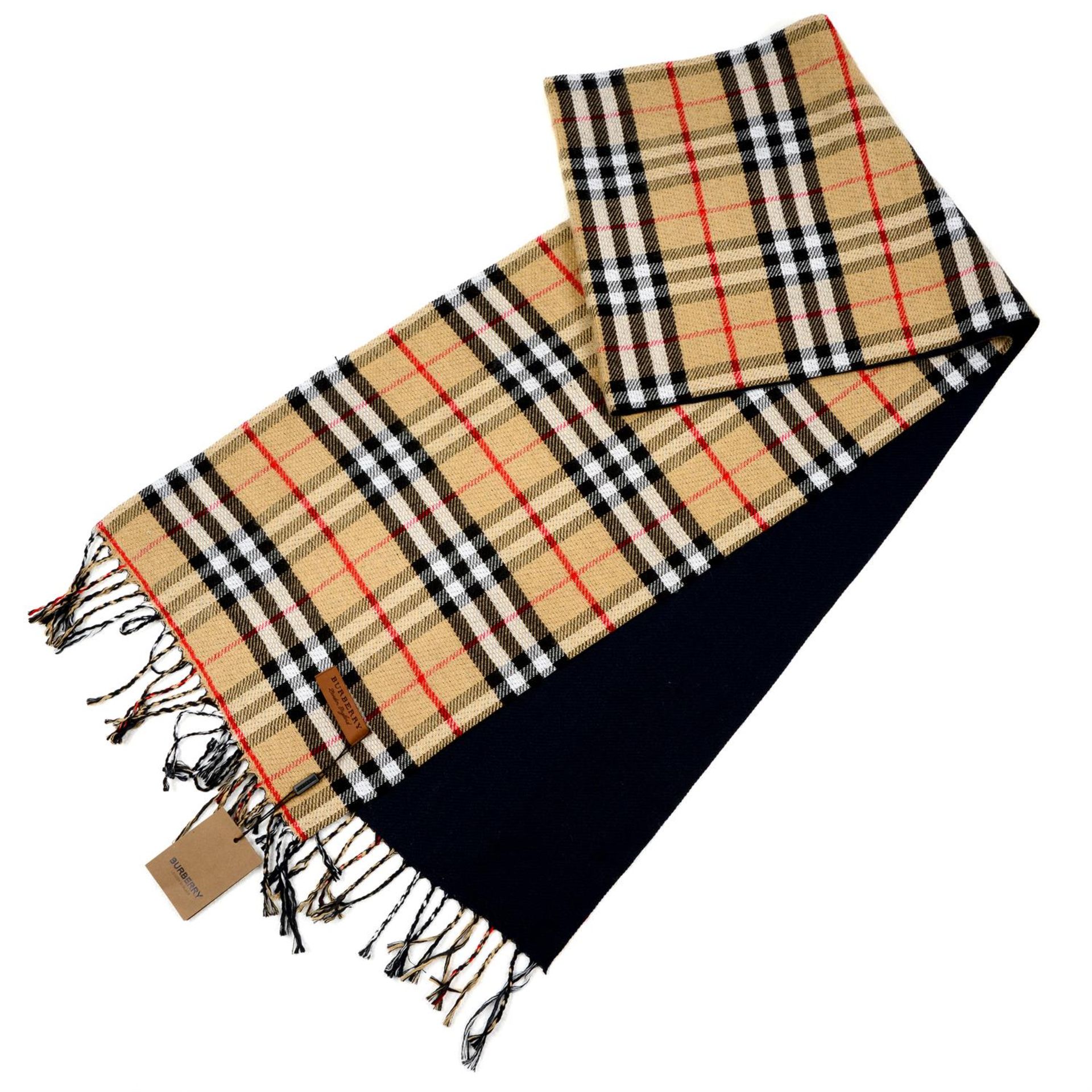 BURBERRY - a reversible Nova check wool scarf.