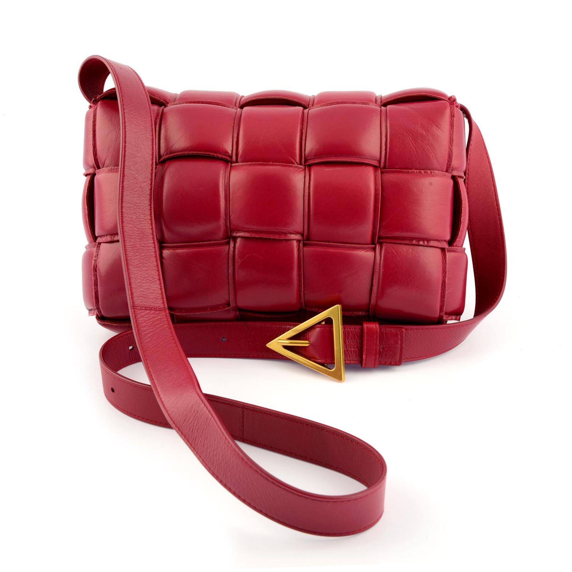 BOTTEGA VENETA - a burgundy paper calf leather Padded Cassette bag. - Image 2 of 6