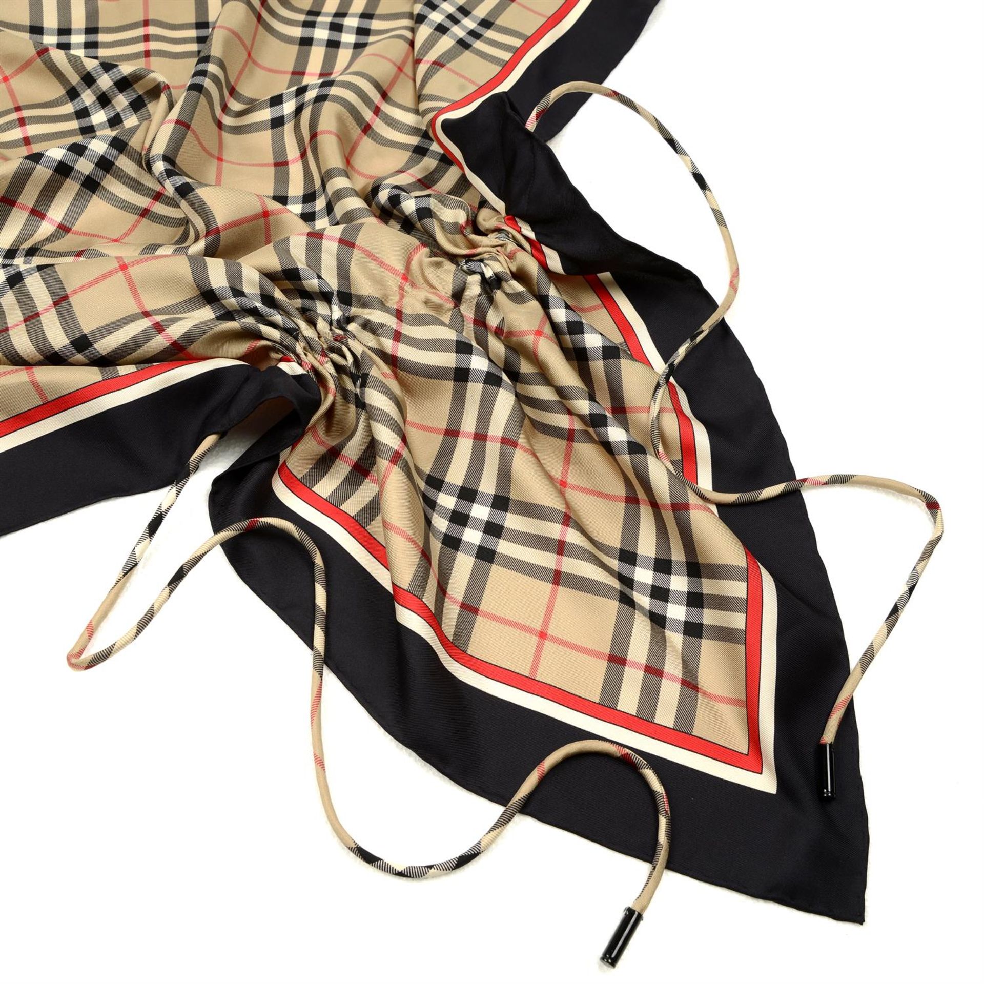 BURBERRY – a Haymarket check silk shawl. - Image 4 of 4