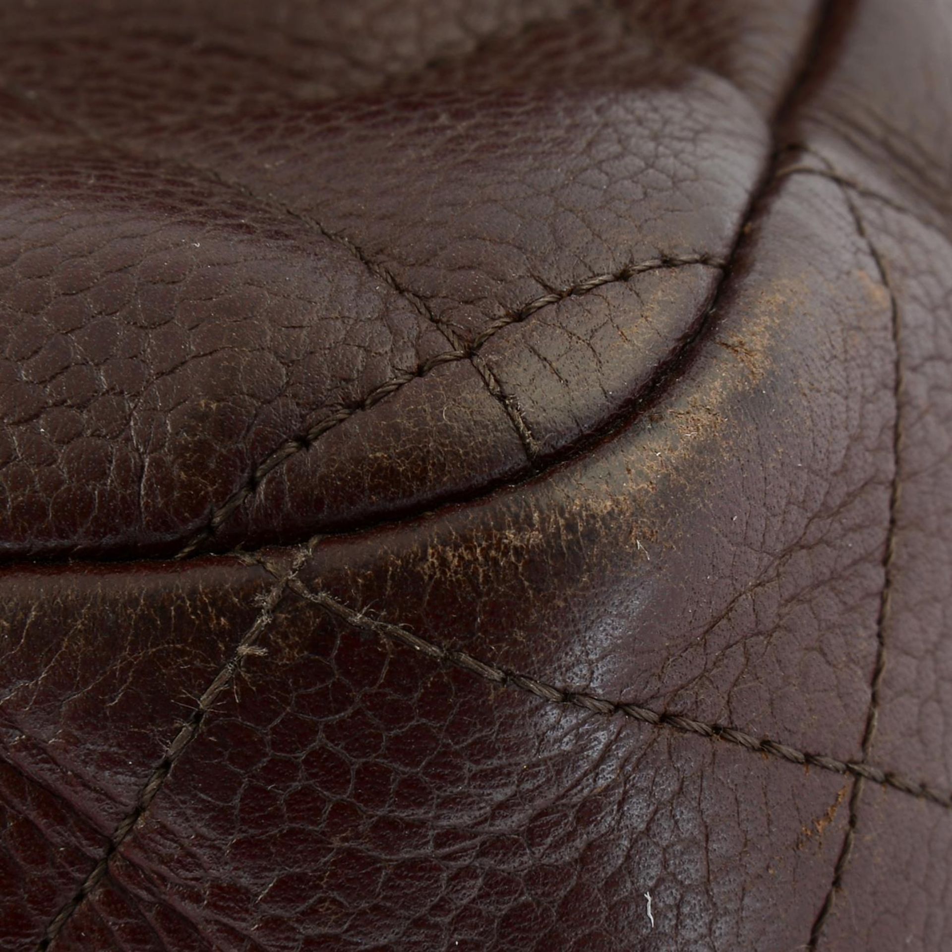CHANEL - a burgundy caviar leather double flap classic handbag. - Image 6 of 6