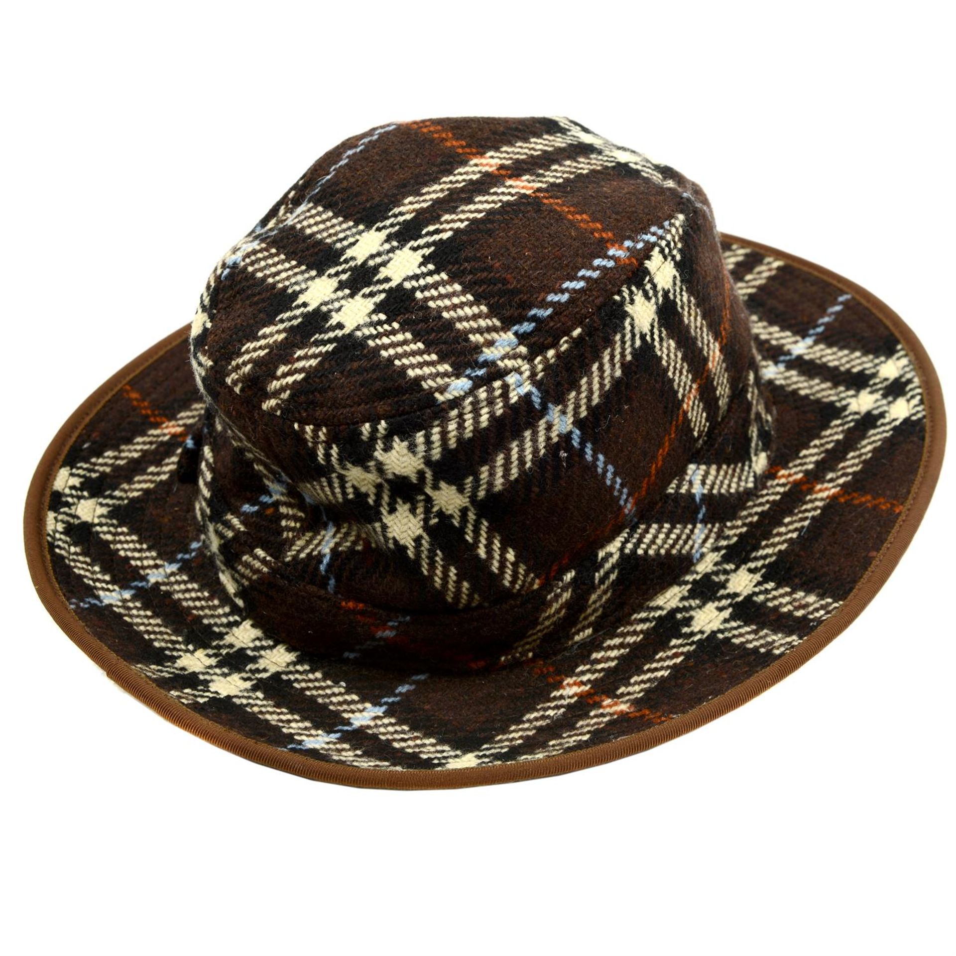 BURBERRY - a brown Haymarket check hat. - Image 2 of 3