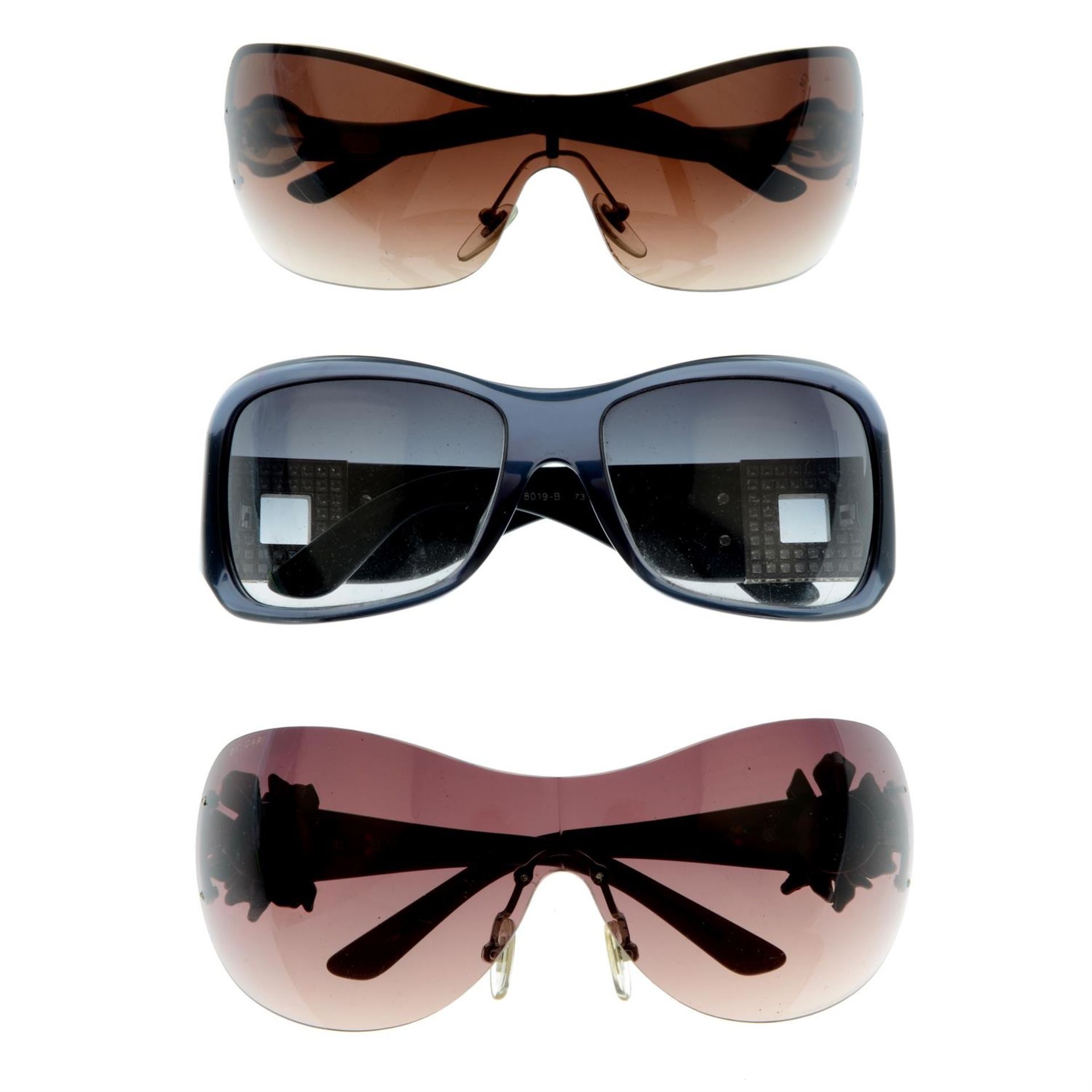 BULGARI - three pairs of sunglasses.