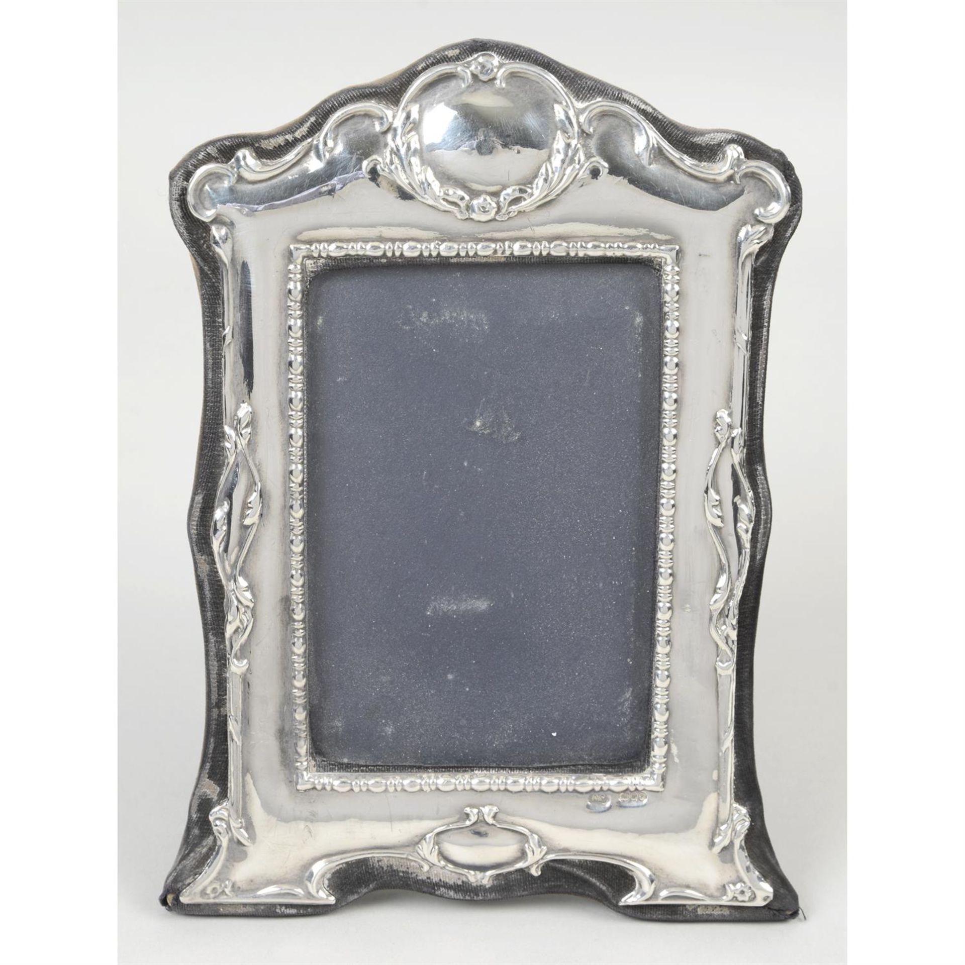 A modern silver mounted photograph frame.