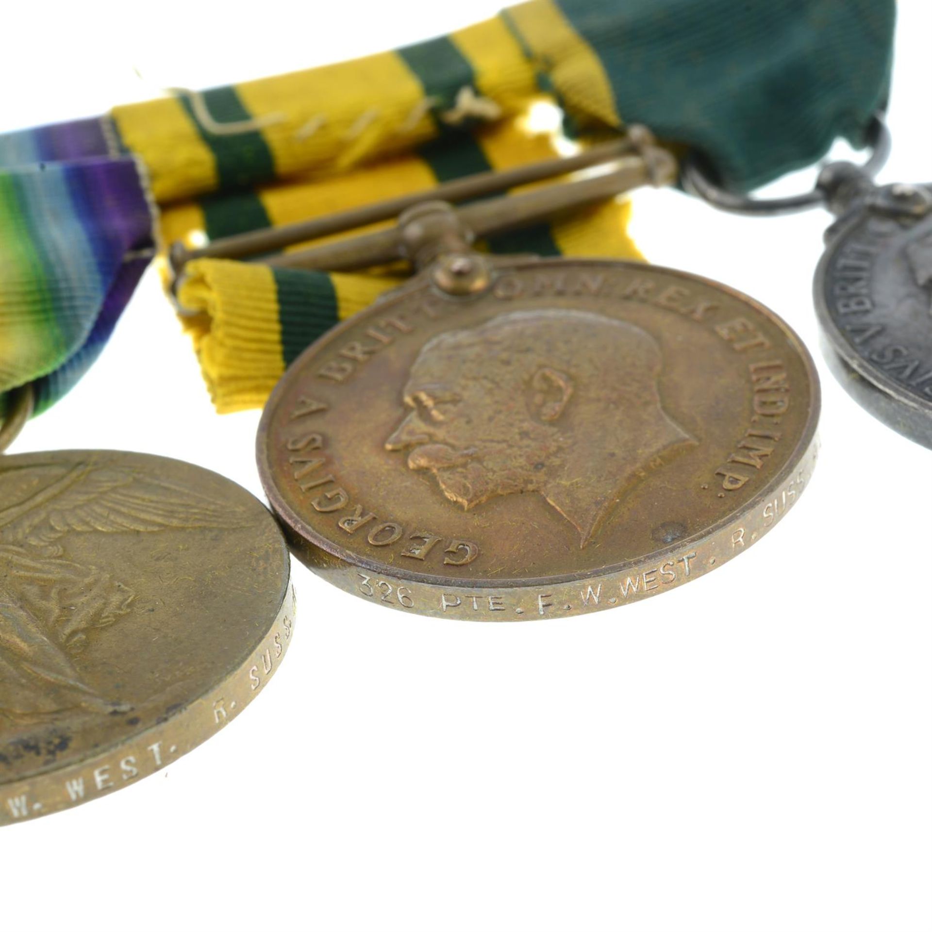 Great War Pair and two Territorial Medals. (4). - Image 3 of 3