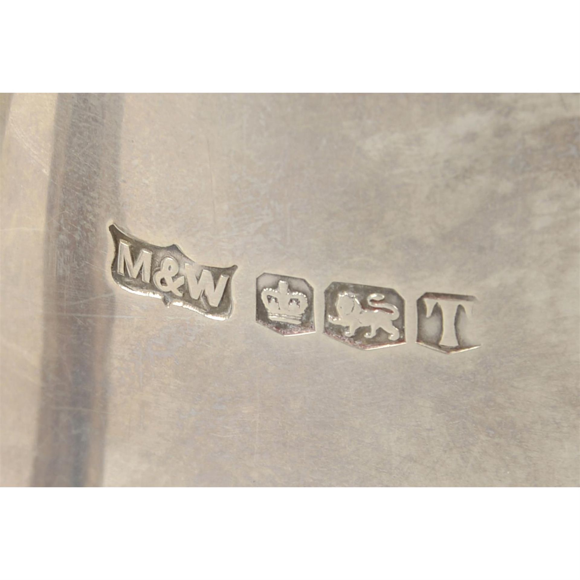 A mid-20th century silver pint mug with dolphin engraving, by Mappin & Webb. - Image 3 of 3
