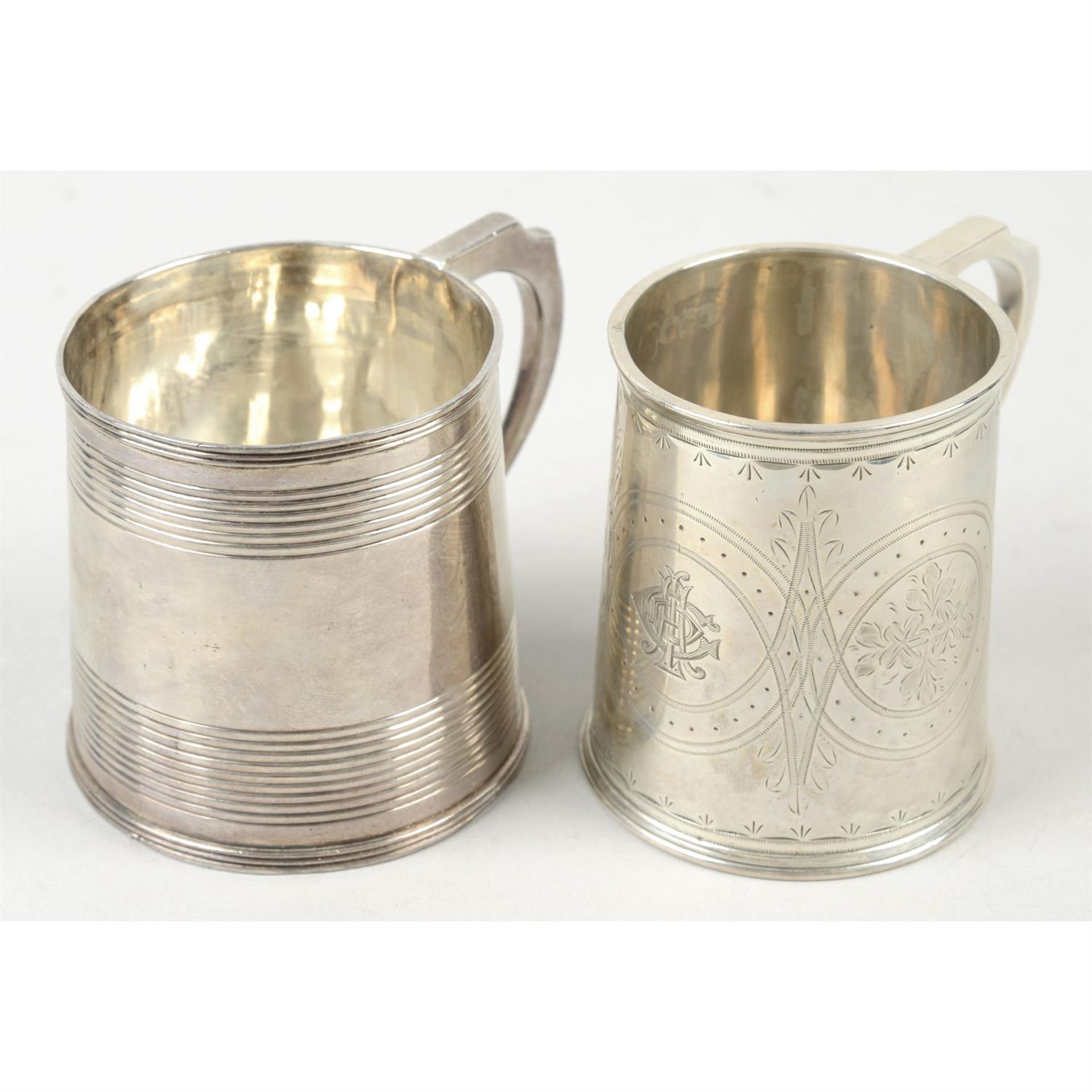 A late George III silver christening mug; together with an Edwardian silver example by Walker &