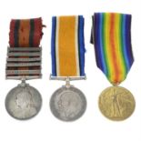 Queen's South Africa Medal, and a Great War Pair. (3).