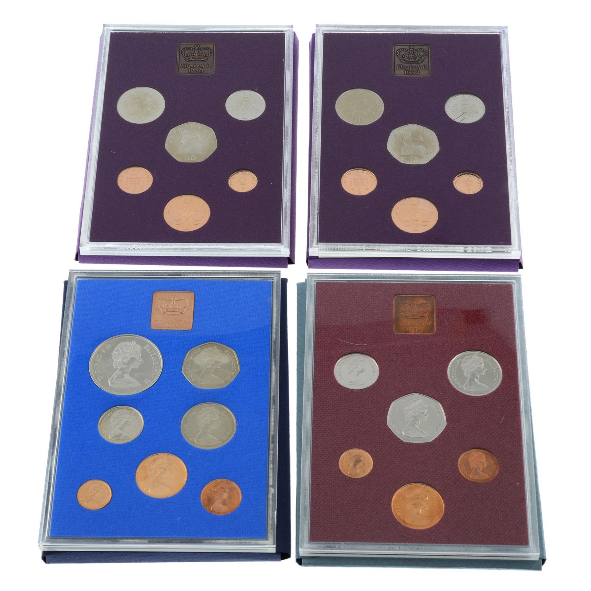 Elizabeth II, Royal Mint Proof Year Sets, plus modern commemorative Crowns, etc. (lot).