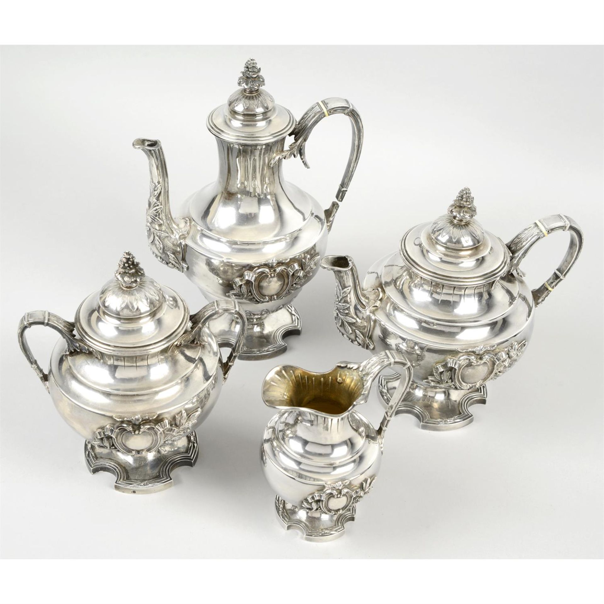 A late 19th or early 20th century French silver tea and coffee service.