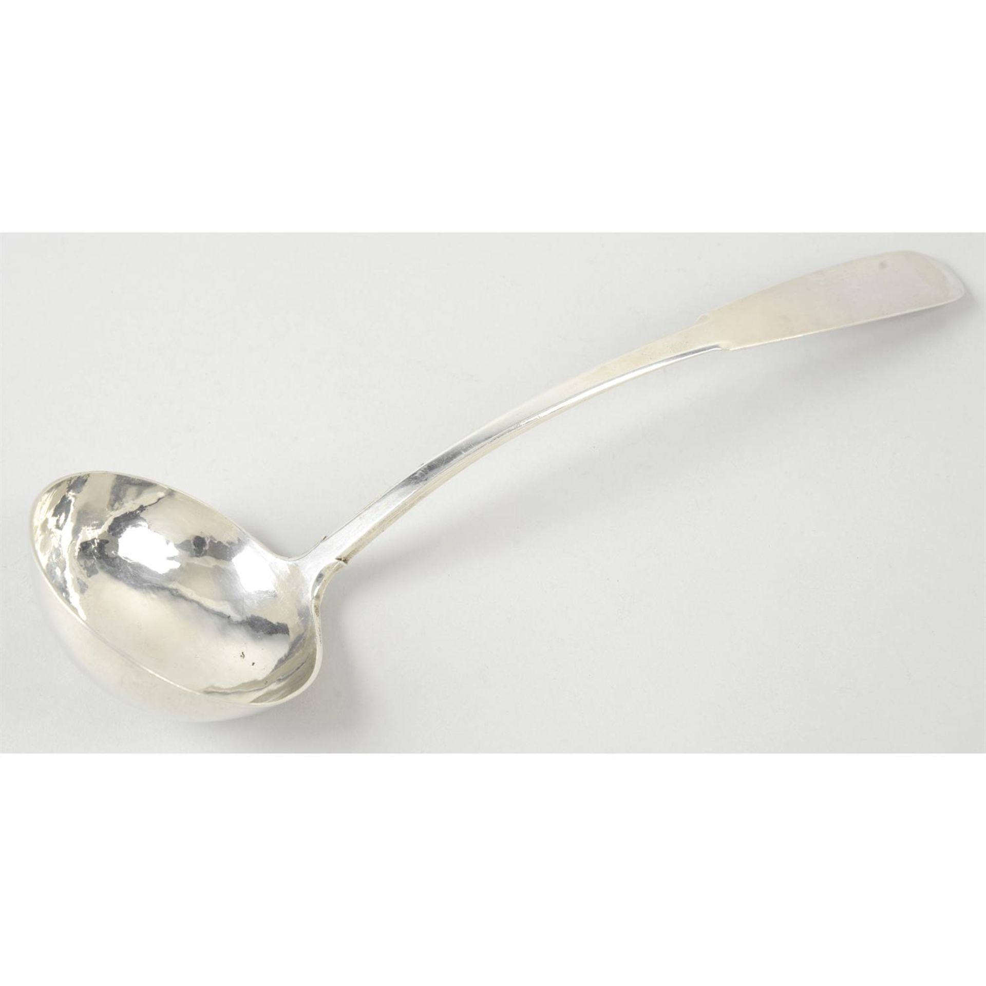 A silver soup ladle, probably Scottish provincial.