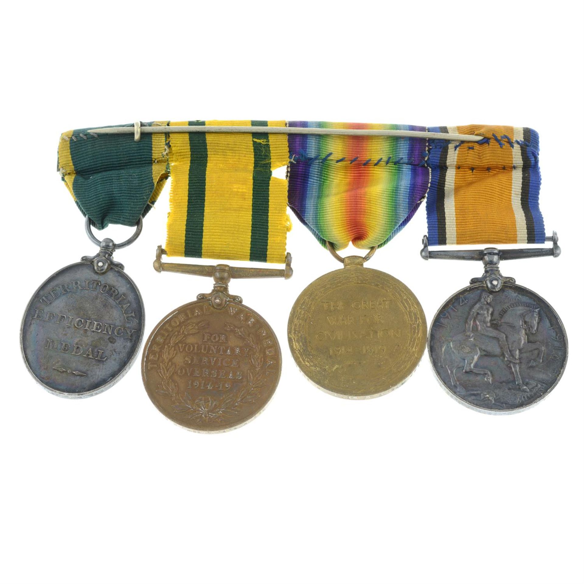Great War Pair and two Territorial Medals. (4). - Image 2 of 3