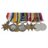 A group of eight medals comprising Great War Trio, India General Service Medal & WWII medals.