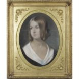 An early twentieth century oval pastel portrait study.