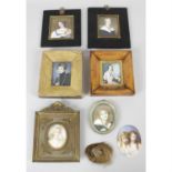 A group of seven late 19th century portrait miniatures.