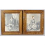 A Primitive pair of early 19th century watercolour and pencil portrait studies.