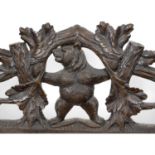 A late 19th century Black Forest bear carved wood bench.