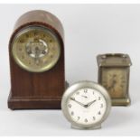 A mixed selection of assorted clocks, to include a carriage clock in fitted travel case,
