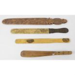 Four 19th century wooden page turners.
