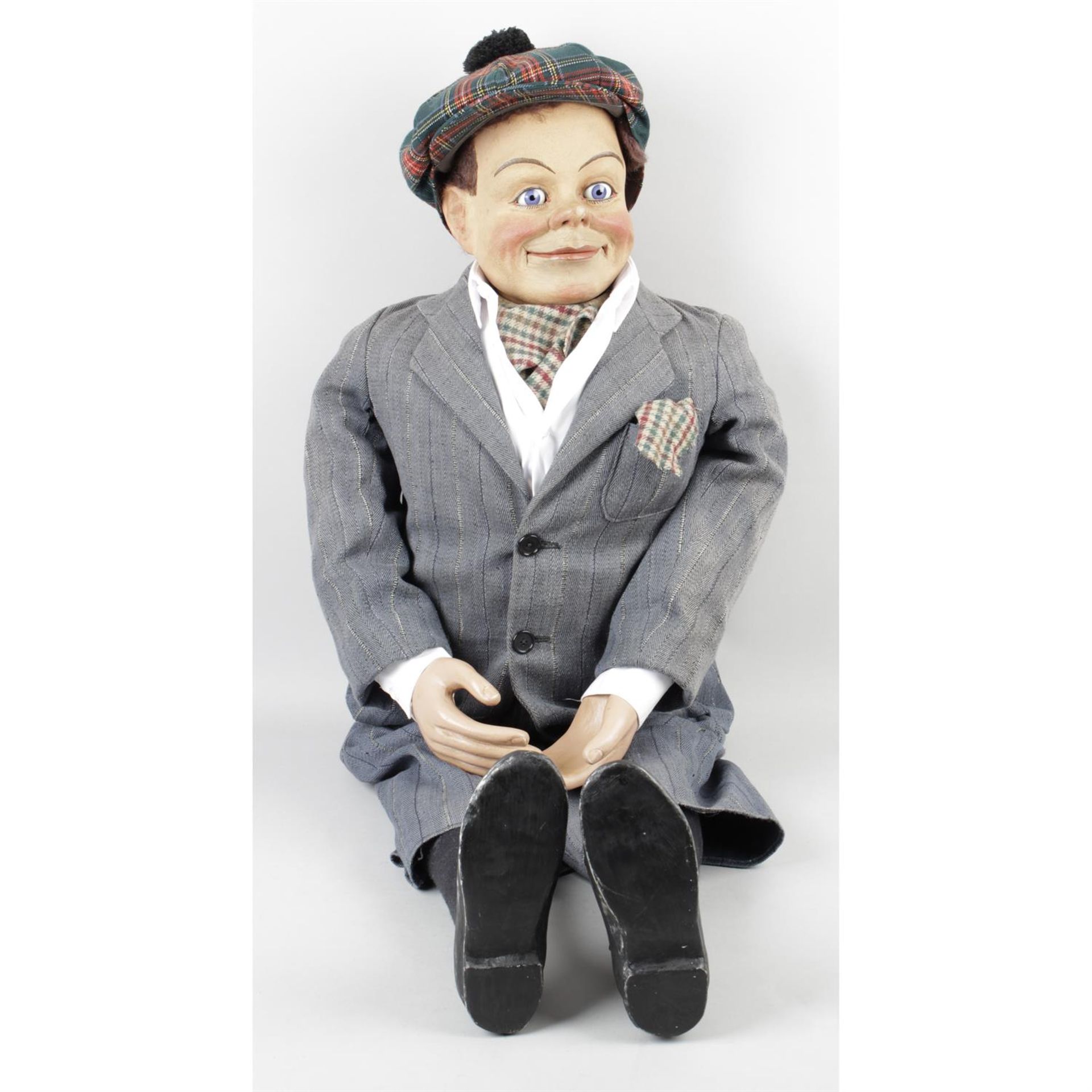 A mid-20th century ventriloquist dummy attributed to John Leonard "Len” Insull (1883-1974).