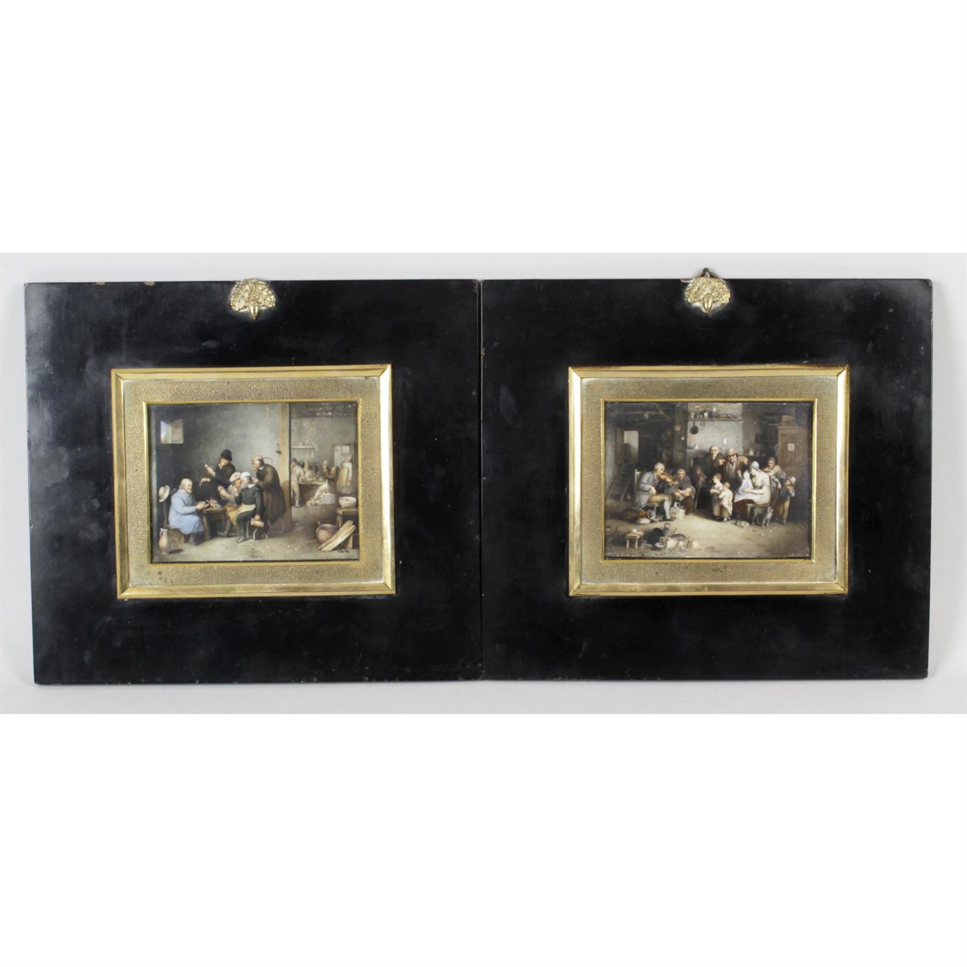 After Sir David Wilkie (1785 – 1841), a 19th century miniature pair.