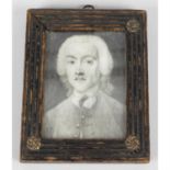 A 18th century plumbago portrait miniature.