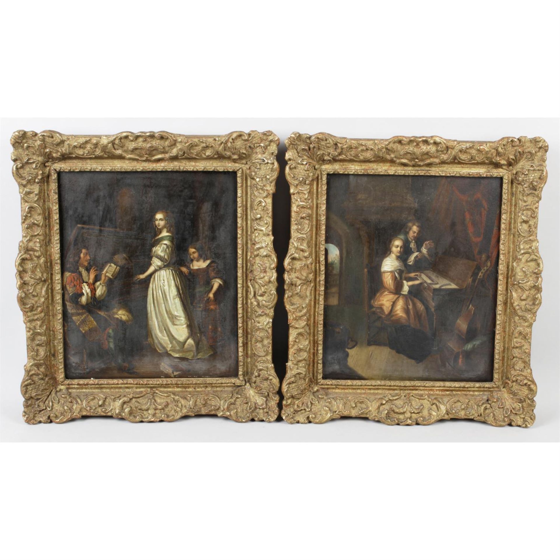A pair of 19th century oil paintings.