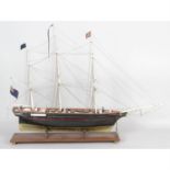 An antique 19th century Napoleonic prisoner of war style ship model of a frigate.