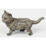 A large cold painted bronze study of a cat.
