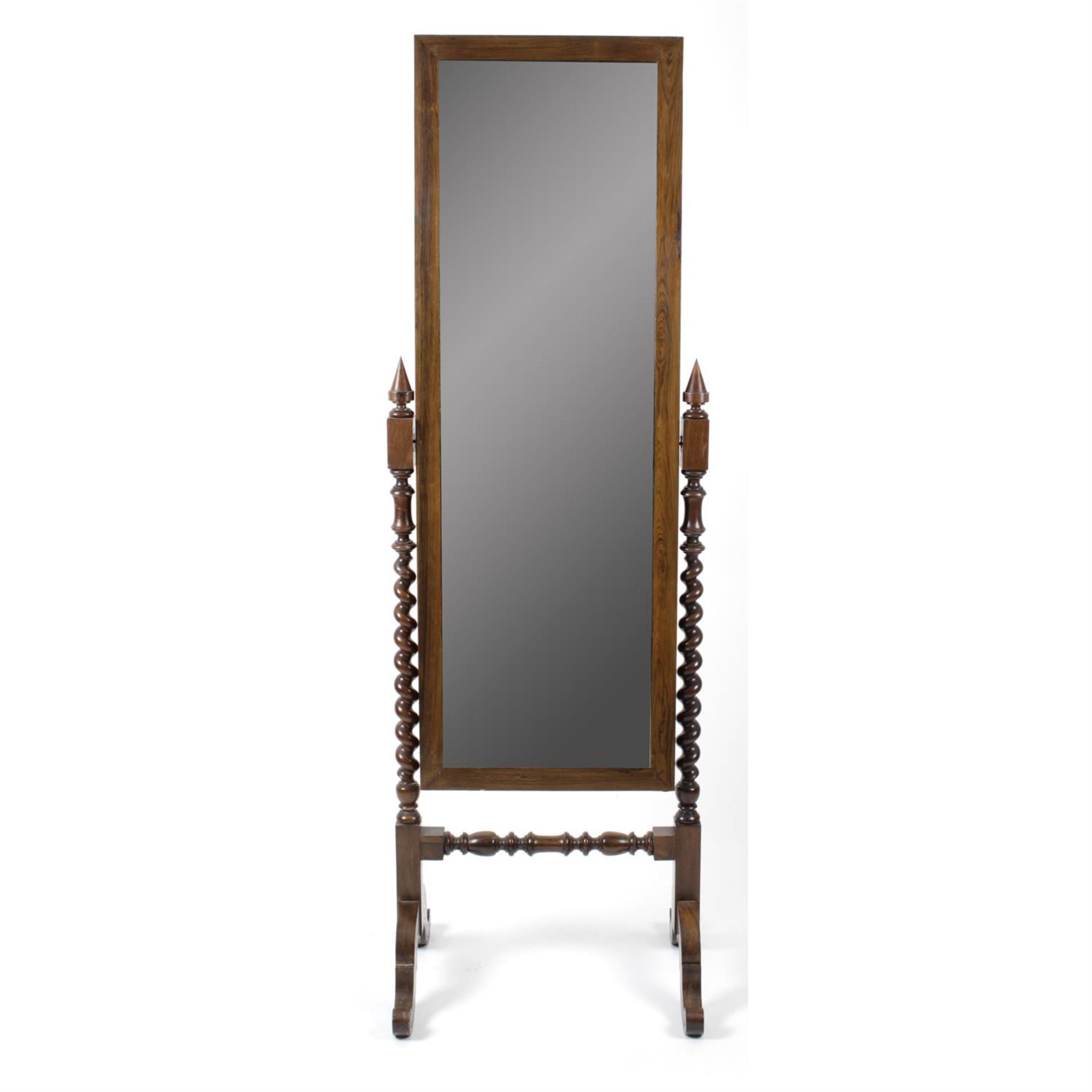 A Victorian mahogany framed cheval mirror.