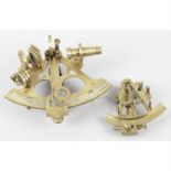 A H. Hughes & Sons Ltd London brass sextant, together with two other sextants. (3)