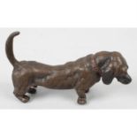 A large cold painted bronze study of a Dachshund.