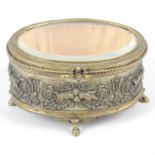 A large 19th century gilt metal table top jewellery casket.