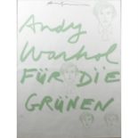 Andy Warhol (1928-1987), a green and white screen printed poster.