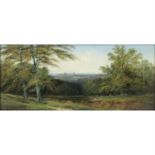 An oil painting on board, landscape scene with view of Windsor Castle.