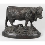 A late 19th century 'Linden' Black Forest carved wooden study of a cow.