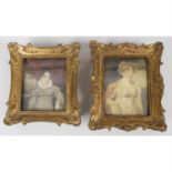 A pair of early 19th century watercolour portrait miniature.