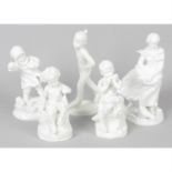 A selection of twenty three white glazed ceramic figures, etc.
