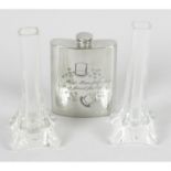 A large selection of various, assorted items, to include glasses, glass bud vases, Quartz clocks,