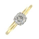 An 18ct gold brilliant-cut diamond single-stone ring.